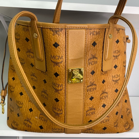 MCM Cognac Visetos Tote Bag - Picture 5 of 14
